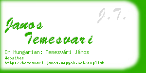 janos temesvari business card